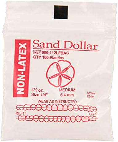 American Orthodontics Sand Dollar Elastics, 1/4 in, 4.5 oz, Non Latex