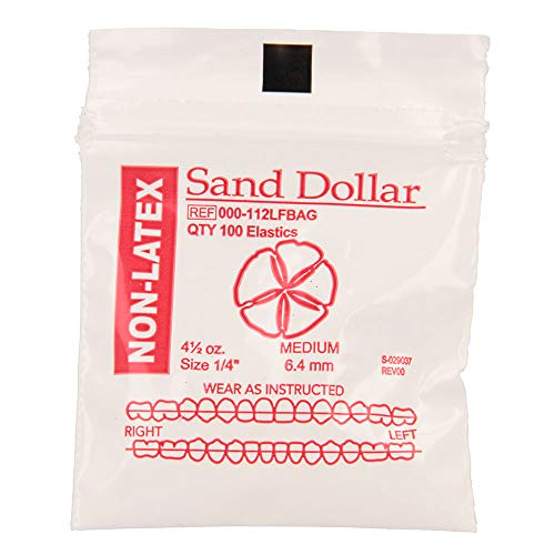 American Orthodontics Sand Dollar Elastics, 1/4 in, 4.5 oz, Non Latex