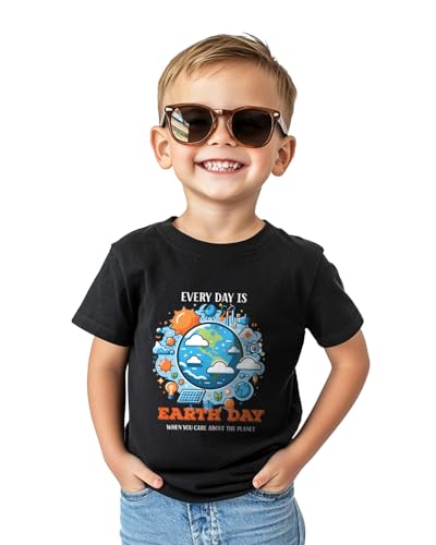 Toddler Earth Day Shirt for Kids Boys Girls Earth T-Shirts Tops Funny Graphic Tee Short Sleeve 2-8 Years
