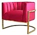 HomeRoots Glam Pink and Gold Channel Tufted Velvet Accent Chair