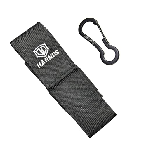 Harnds Nylon Knife Sheath with Carabiner Knife Pouch with Belt Clip Elastic Side Panels Flashlight Pouch Multitool Holster