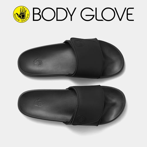 Body Glove Men’s Slides, Cushioned Slide-on Sandal Slippers with Padded Adjustable Strap2