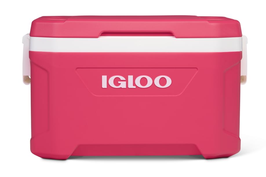 IGLOO Nevera Latitude 52, 49 litros, Rosa, Nevera Portátil Camping Carro Playa Nevera Playa Vintage Nevera Pisicina Nevera Camping Nevera Portátil Grande