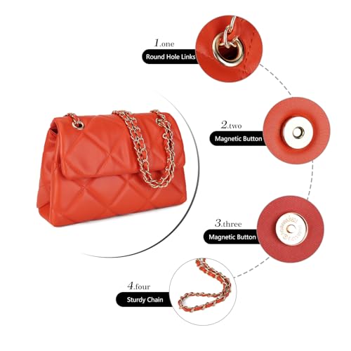 Image of Gladdon Quilted Crossbody Purses for Women Small Ladies Shoulder Bags with Chain Trendy Clutch Purse Cute Designer Bag