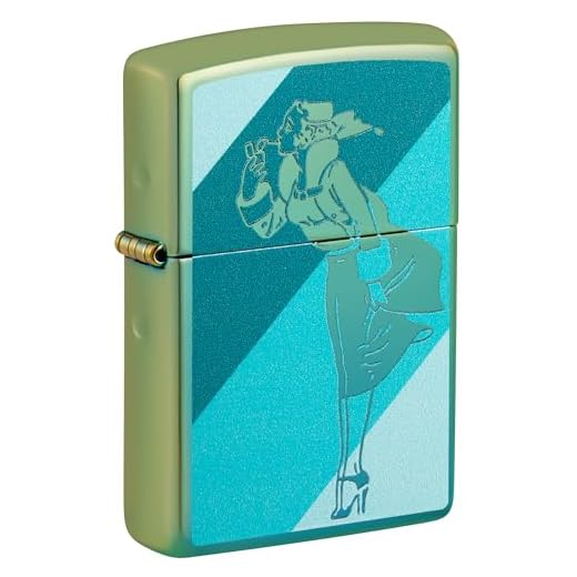 Zippo Windy Design High Polish Teal Pocket Lighter