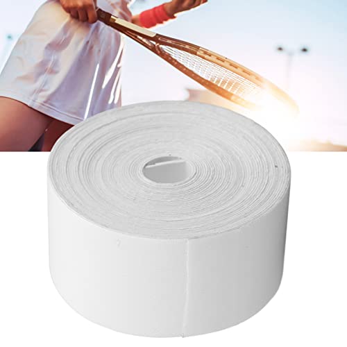 Plplaaoo Tennis Racket Grip Tape, 5M Tennis Racket Head Tape,Tennis Racket Tape Racket Head Protection Tape, Tennis Grip Tape,Widened Squash Racquet Guard For Sports Gear(White) #TOP5