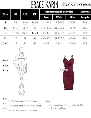 Grace Karin CL1151S22-01_00S@#SYLTFD Women'S Party Dress Spaghetti Straps Wrap V-Neck Short Bodycon Dress Black S thumb #2