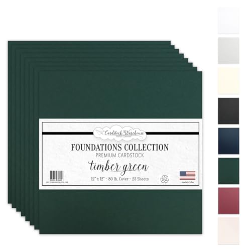 Cardstock Warehouse Foundation 25 Sheets, 12 x 12 80 lb, Timber Green