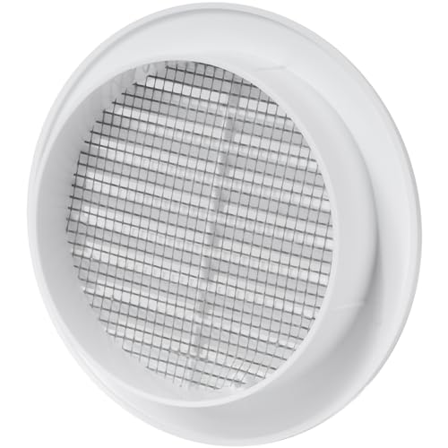 Vent Systems 5 sztuk 90 mm białe pokrywy wentylacyjne – Okrągłe szczeliny wentylacyjne – Pokrywa grilla – Zintegrowana ochrona przed owadami – Otwory wentylacyjne HVAC do łazienki, biura domowego