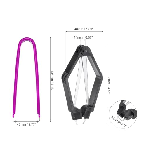 Image of uxcell IC Chip Extractor 100mm Stainless Steel with U Shape IC Chip Switch Puller Purple for Component Motherboard, 2pcs