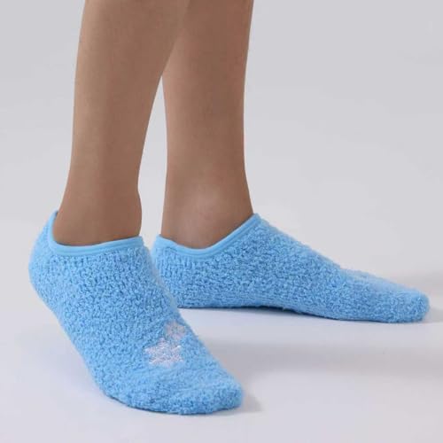 Image of 3Pairs Ankle Socks Low cut Pom Pom Fluffy Fuzzy Warm Winter Plush Slipper Socks For Women