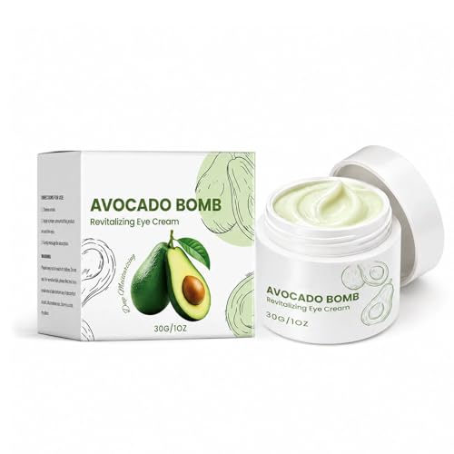 Image of Avocado Eye Cream for Dark Circles & Puffiness, Hydrating Under Eye Moisturizer, Helps Reduce the Appearance of Fine Lines, Wrinkles & Eye Bags, Nourishing Eye Care for Women & Men, 30g