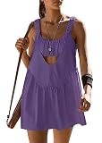 ORANDESIGNE Vestido de Tenis Athletic para Mujer con Pantalones Cortos de Golf Ejercicio CorrerRopa Deportiva A Morado M