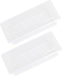 2pcs Rectangular Food Storage Containers with Drainage, Refrigerator Fruit Holder and Freezer Organizer, Airtight Boxes for Vegetable and Seafood Preservation