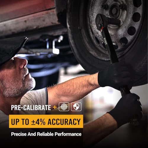EWK 1/2 Inch Drive Heavy Duty Click Torque Wrench 25–250 ft lb 33.9–338.9 Nm, Dual Scale Reversible Head For Truck Lug Nuts Suspension And Large Bolt Torque Jobs by EWK - Image 3