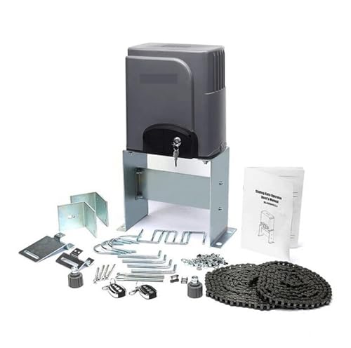 TIEOAXFT 600kg Chain Drive Sliding Gate Opener/electric Gate Motors With Two Remote Controls 6m/20ft Chains