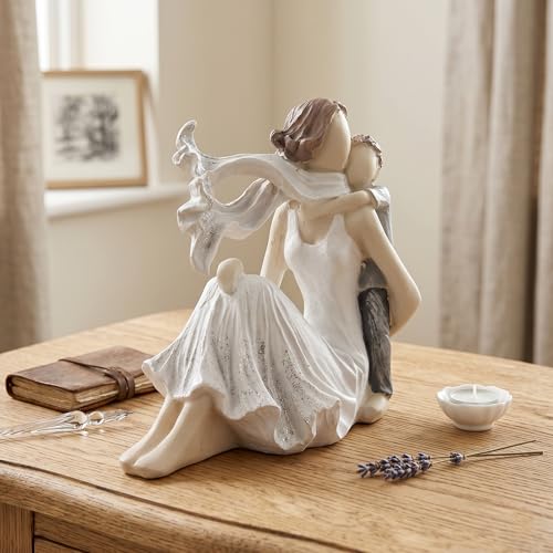 Image of CraftVatika Mother and Baby Son Statue Showpiece, Handmade Mother and Child Sculpture for Home Decor, Birthday Gift, Table Top, Mother's Day, All Occasion (5.5x2.8x5.4 Inches)