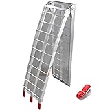 AutoForever 1pc 7.5 ft Folding Loading Ramp 750 lb ATV UTV Dirt Bike Truck Motorcycle Arcingle Arched Ramps Heavy Duty Aluminum Plate