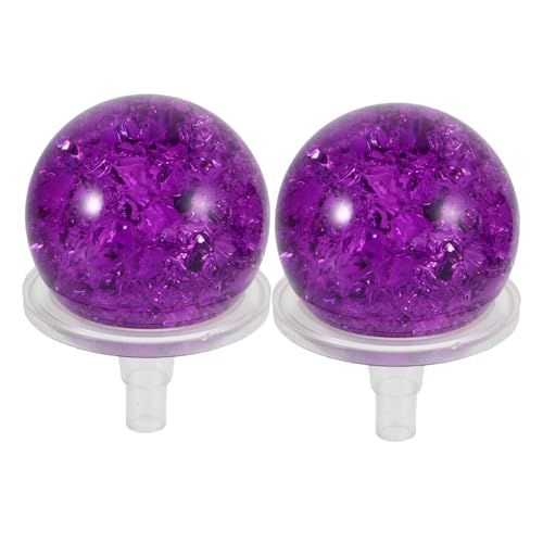 Cabilock 2 Set Sfere Ghiacciate con Supporto Palline Screpolate Rotanti per Fontane da Acquari Decorazione per Interni