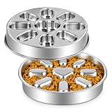 Oiwliur Slow Feeder Dog Bowls with Non-Slip Mat, Stainless Steel...