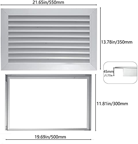 Bimiti 20 X 12 Inch Door Vent Two Sided Ventilation Cover Door Air Vent Aluminum Exterior Vent Two Sided Door Louver Vent Door Grille Vent Overflow Ventilation Grill Wall Vent For Bathroom Side Wall #TOP4