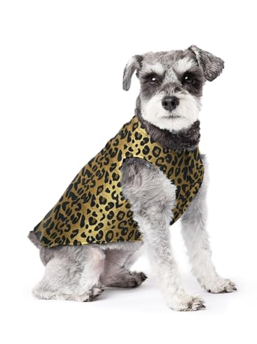 Image of Goldpaw Stretch Fleece Dog Sweater - with Spandex for 4-Way Stretch - Soft, Comfortable Dog Coat - Machine Washable - Made in the USA - Leopard - Size 10
