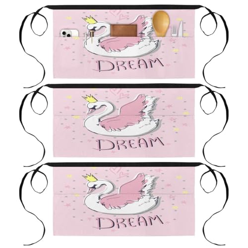 Demi-tablier pour cuisine et nettoyage de la maison Crown Swan Dream multicolore