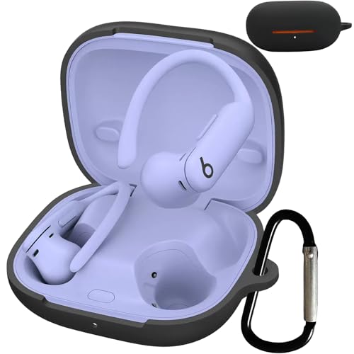 BOOLINN powerbeats pro 2 ケース 対応powerbeats pro 2 液状シリコン powerbeats pro2 ケース キズ防止 耐衝撃 装着充電可能 防水 防塵 紛失防止 カラビナ付きパワービーツプロ 2 ケース(ブラック)