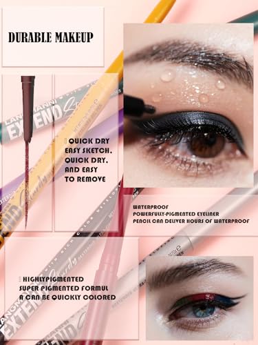 Lápiz delineador gel glitter bronce retráctil impermeable miniatura 4