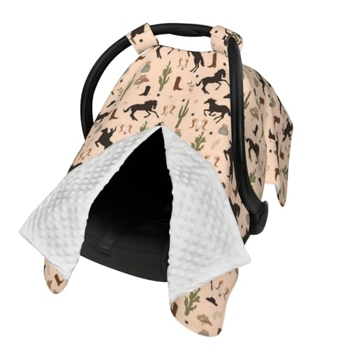 Mcewoel Western Baby Car Seat Canopy Cover, Nursing Cover for Newborn, Western Baby Stuff Stroller Cover for All Seasons