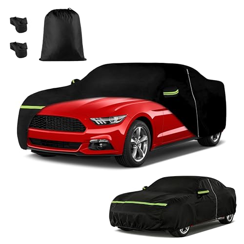 Image of Car Cover for Ford Mustang 1994-2025, Custom Fit Waterproof All Weather Full Car Cover, Windproof Outdoor Cover with Driver-Side Zipper Door