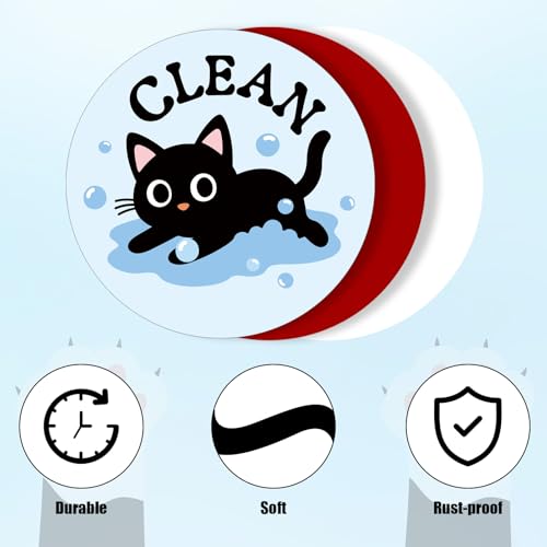 2 imanes decorativos para lavavajillas con diseño de gato, 9x9 cm miniatura 4