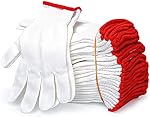 Apauls 12 Pairs Cotton Work Gloves, Safety Protection Gloves for Painter Mechanic Industrial Warehouse Gardening Construction BBQ, Breathable Thicker Work Gloves for Men & Women