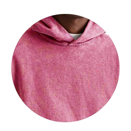 Men's Distressed Washed Hooded Sweatshirt Trendy Long Sleeve Sweatshirt Fleece Pullover Tops with Pockets3