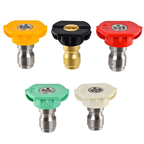 SILULCM 5Pcs Pressure Washer Spray Nozzle Tips DUS-025 Multiple Degrees 1/4 Quick Connection Design 2.5 GPM for Pressure Washer