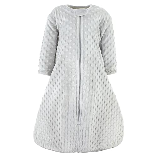 Hudson Baby Unisex Baby Plush Sleeping Bag, Sack, Blanket, Lt. Gray, 0-6 Months