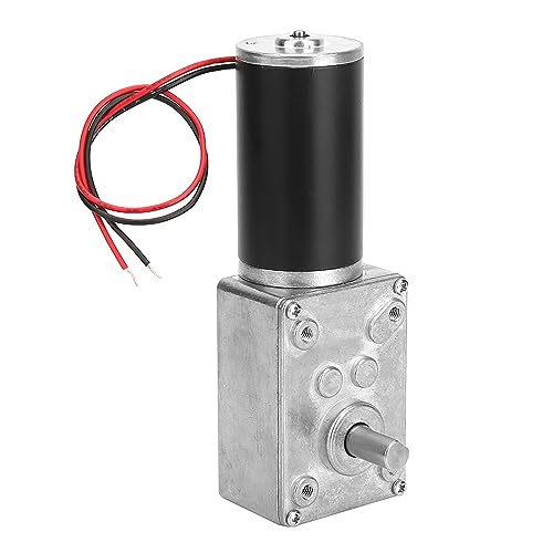 12V 4000RPM DC Schneckengetriebemotor Getriebemotor mit Getriebe Reduziert Elektrisches Getriebe Umkehrbare Schnecke, 8 Mm Welle, Hohe Torsion für DIY Roboter Drehtisch Türschloss Vorhang Maschine