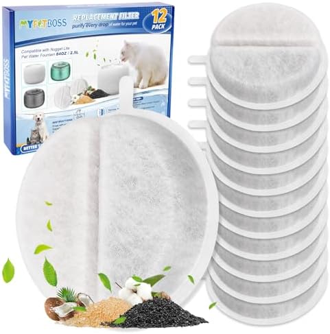 Refil de Filtro para Fonte de Água de Gatos MyfatBOSS para Lite e Premium, Pacote com 12