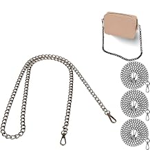 4 Pack 47" DIY Iron Flat Chain Strap for Purse, Crossbody Bag, Shoulder Bag, Replacement Bag Strap with Metal Buckles,Crossbody Chain, Detachable Purse Chain Accessories for Handbags Light Black