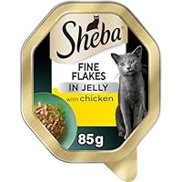 Sheba Fine Flakes Cat Food Tray with Chicken in Jelly 2x11x85g