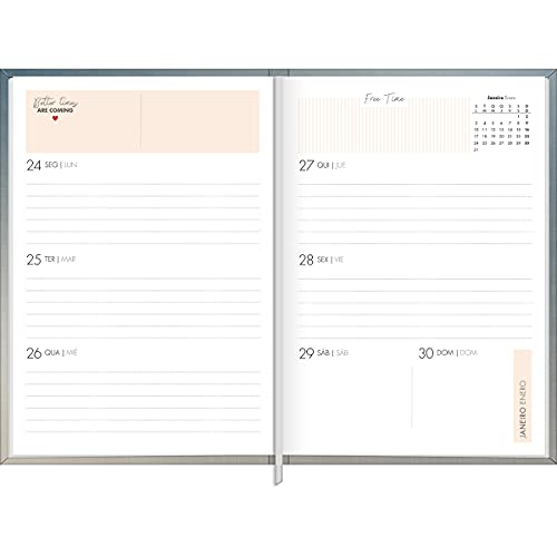 Planner Costurado 13,4 x 19,2 cm West Village Metalizado 2022 - Estampa Degradê cobre - Tilibra