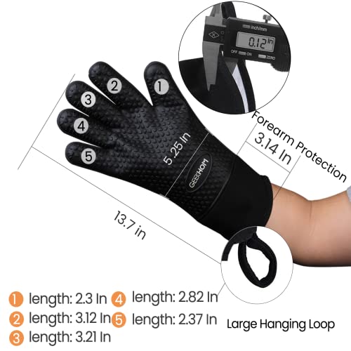 Geekhom FASHLADY21493 Bbq Gloves, Grilling Gloves Heat Resistant Oven Gloves thumb #3
