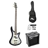 Pyle-Pro PGEKT50 Professional Full Size Electric Bass Guitar Package w/ Amplifier