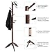 VASAGLE Coat Stand, Solid Wood Coat Rack Free Standing with 11 Hooks, Entryway Hall Tree for Clothes, Hats, Handbags, Rubberwood, Dark Walnut