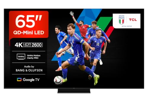 TCL 65Q7C 65 Zoll QD-Mini LED Fernseher, 4K HDR Premium 2600, Smart TV unterstützt durch Google TV (Dolby Vision IQ & Atmos, CrystGlow HVA Panel, Audio von Bang & Olufsen, 144Hz Motion Clarity Pro)