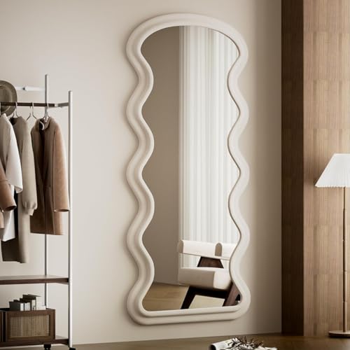 Image of Koonmi 71 inchx32 inch Wavy Mirror Full Length, Flannel Full Body Mirror