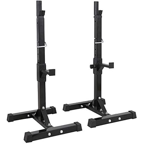 F2C Max Load 550Lbs Pair of Adjustable 41"-66" Rack Sturdy Steel Squat Barbell Free Bench Press Stands GYM/Home Gym Portable Dumbbell Racks Stands Cover