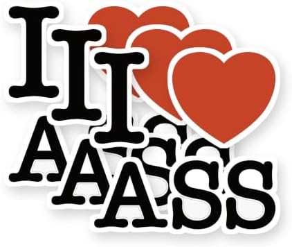 I Heart Ass Vinyl Stickers 3 Pack 3 Inch image 5