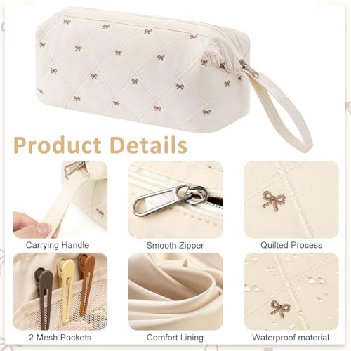 Image of MAYCREATE Travel Storage Bag for Dyson Air wrap Holder with Bow Pattern, Waterproof Hair Styling Accessories Storage for Dyson Airwrap Hair Dryer, for Shark FlexStyle, Curling Iron Hair Tools