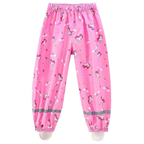 Image of Toddlers Boys Girl Rain Pants Waterproof Dirty Proof Trousers Kids Rain Poncho Hood Rainwear Jacket Coat 1-12Years